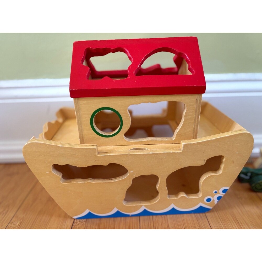 Melissa & Doug Noahs Ark Wooden Playset Shape Sorter 27 Pc Mixed Lot